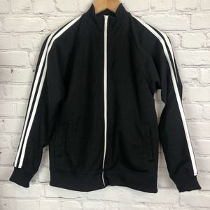 Greendog Boys Track Jacket Black White 2 Stripe Size Medium 12/14